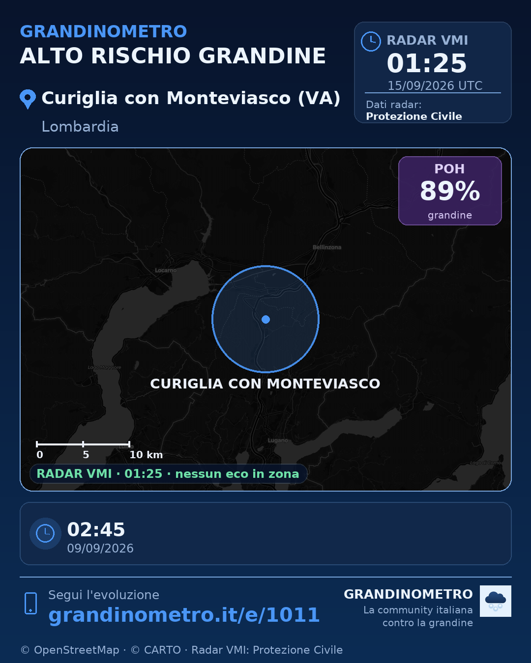 Mappa dell'evento: grandine a Curiglia con Monteviasco (VA)