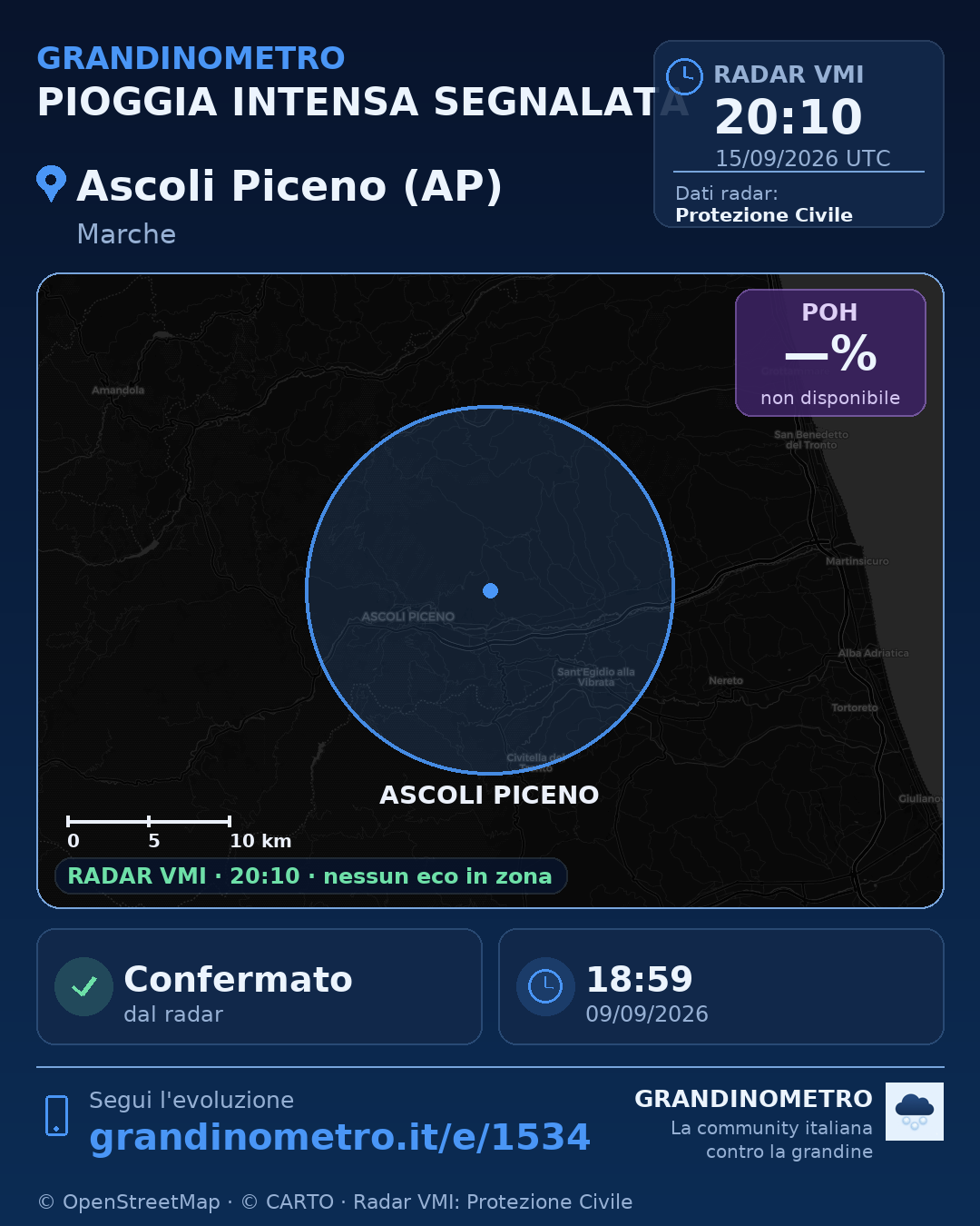 Mappa dell'evento: pioggia intensa ad Ascoli Piceno (AP)