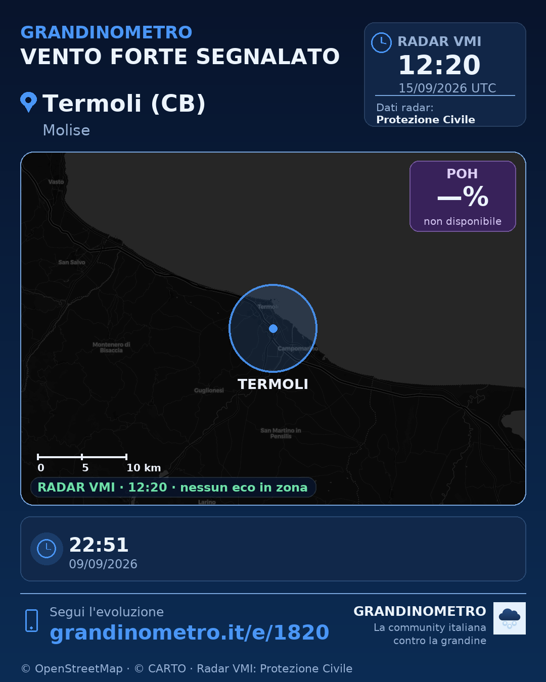 Mappa dell'evento: vento forte a Termoli (CB)