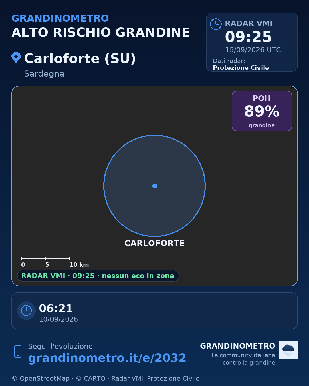 Mappa dell'evento: grandine a Carloforte (SU)