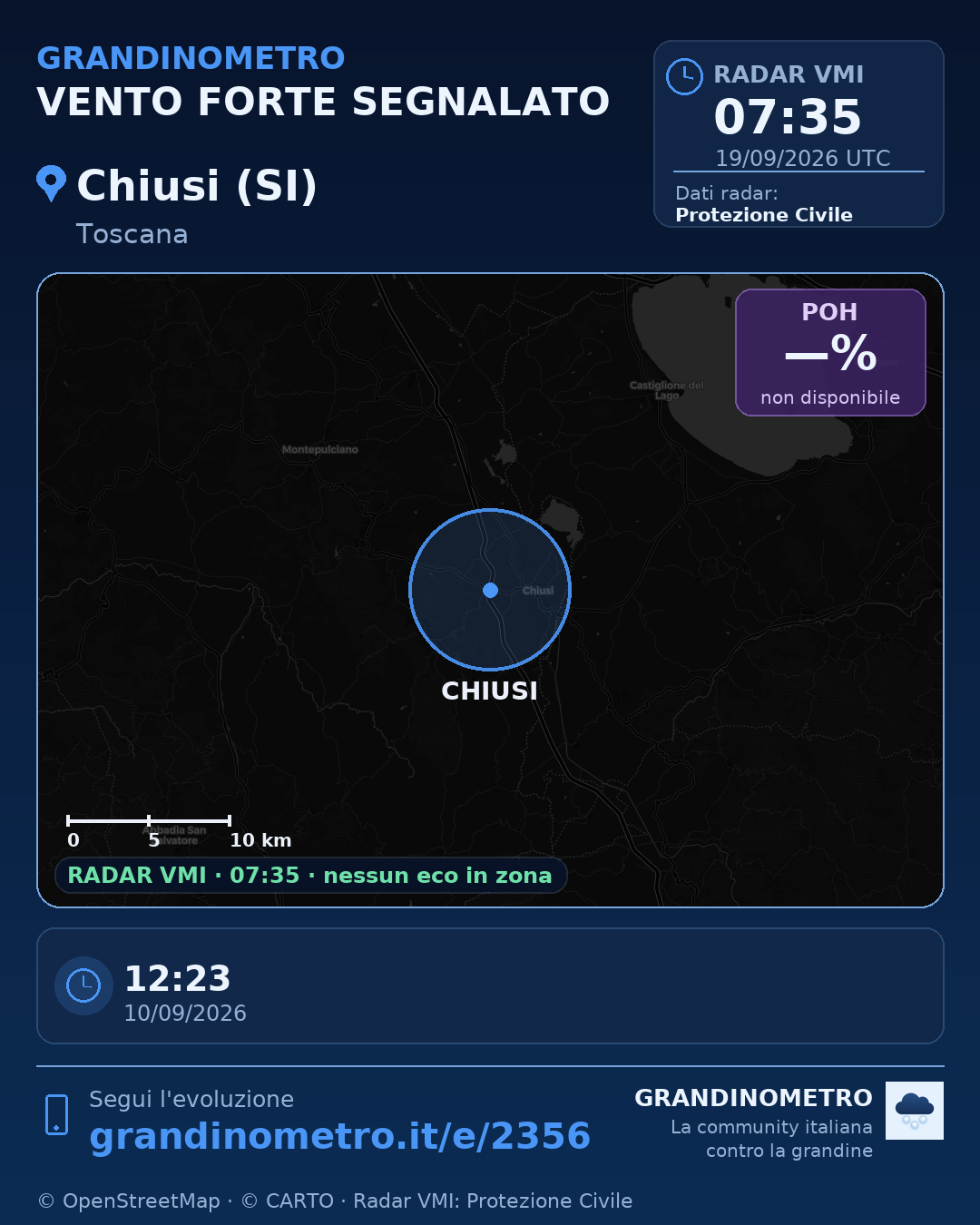 Mappa dell'evento: vento forte a Chiusi (SI)