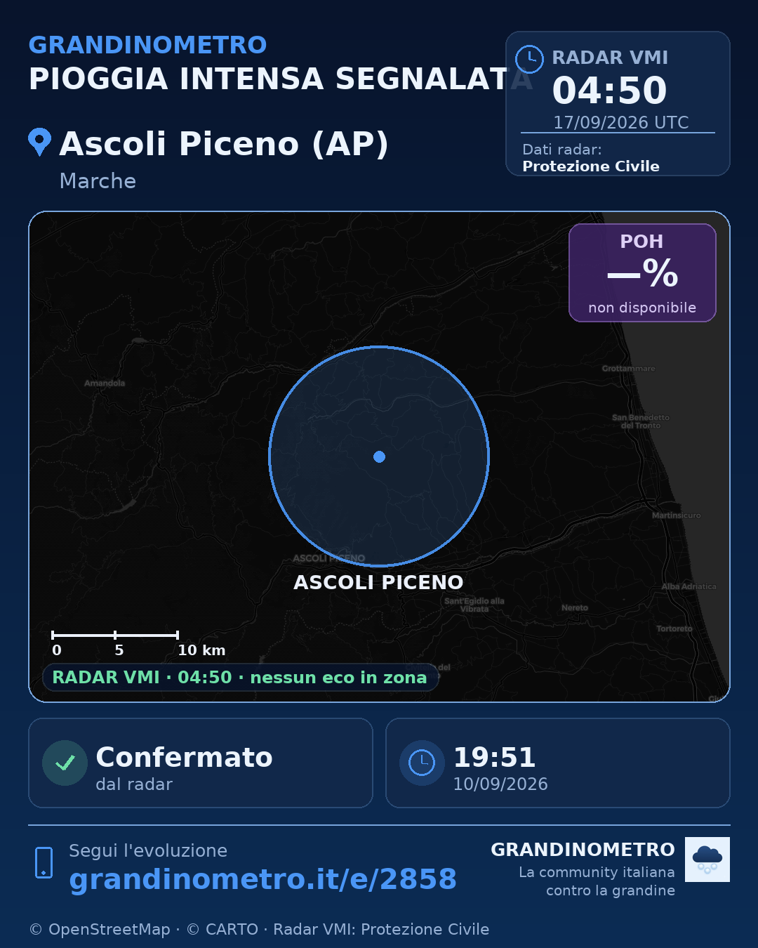 Mappa dell'evento: pioggia intensa ad Ascoli Piceno (AP)
