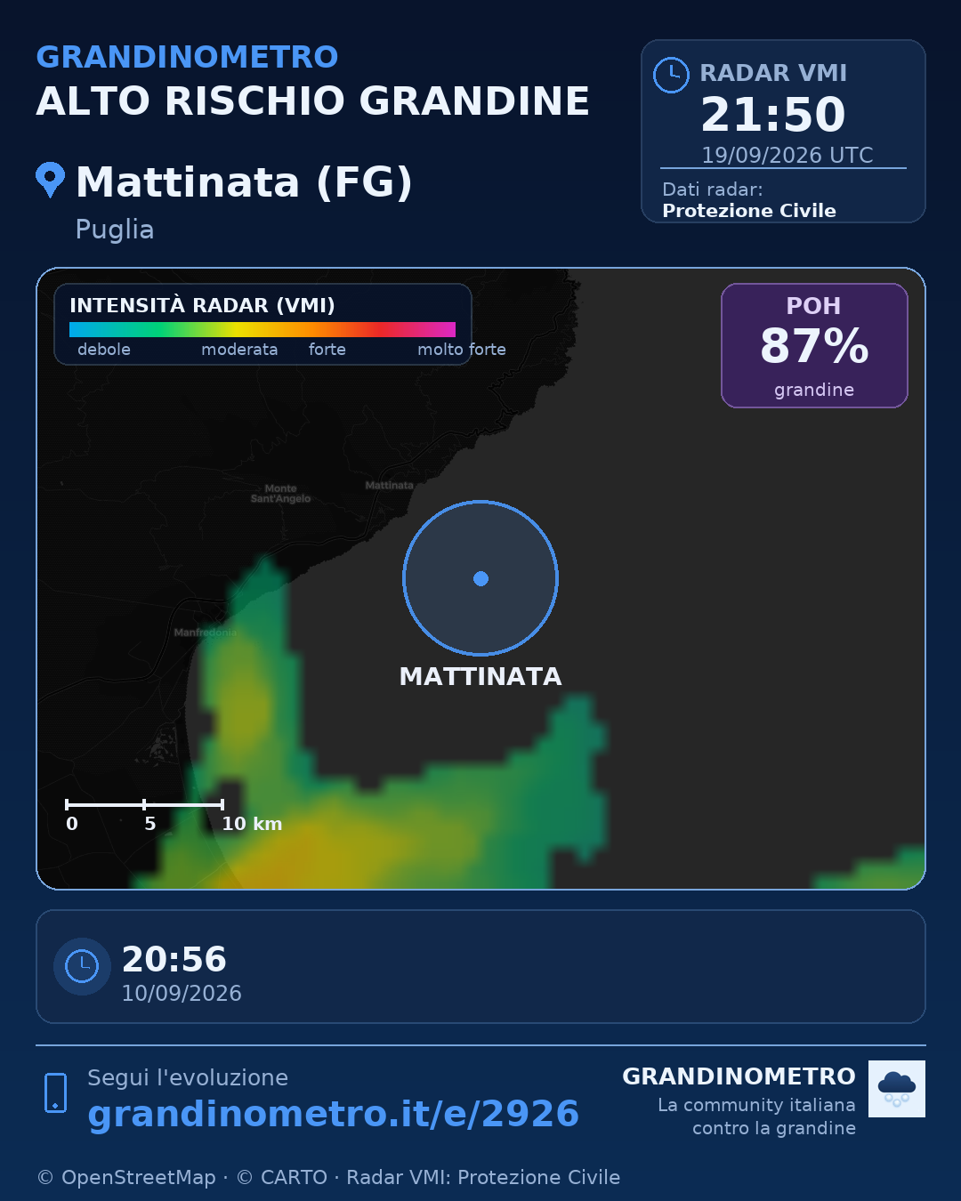 Mappa dell'evento: grandine a Mattinata (FG)