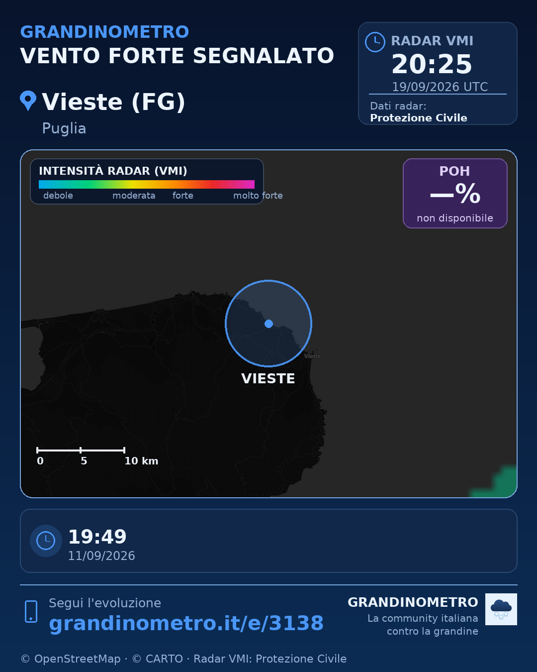 Mappa dell'evento: vento forte a Vieste (FG)