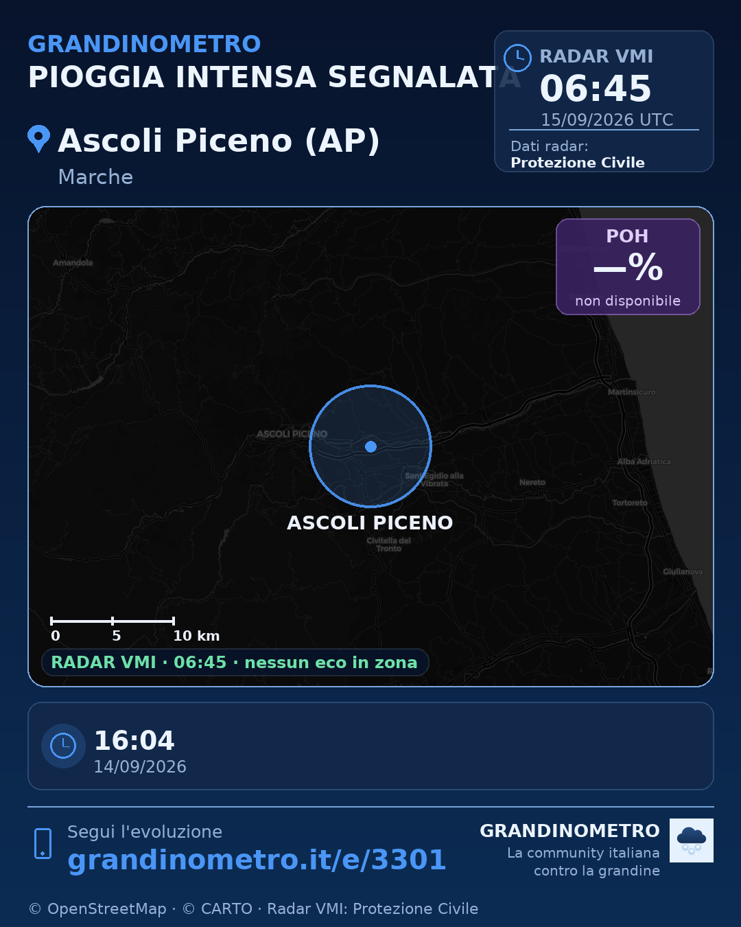 Mappa dell'evento: pioggia intensa ad Ascoli Piceno (AP)