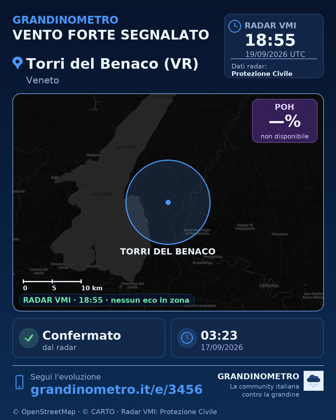 Mappa dell'evento: vento forte a Torri del Benaco (VR)