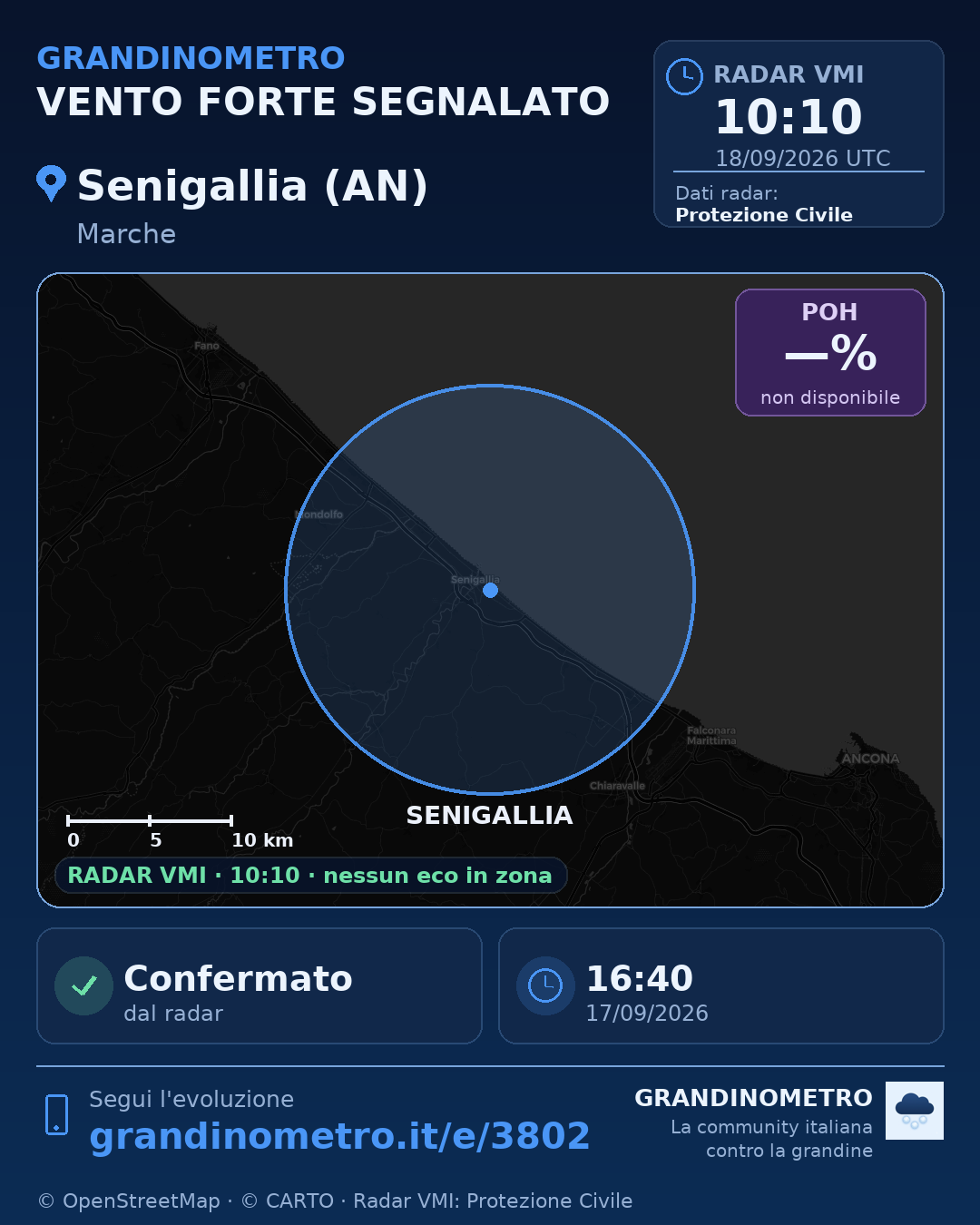 Mappa dell'evento: vento forte a Senigallia (AN)