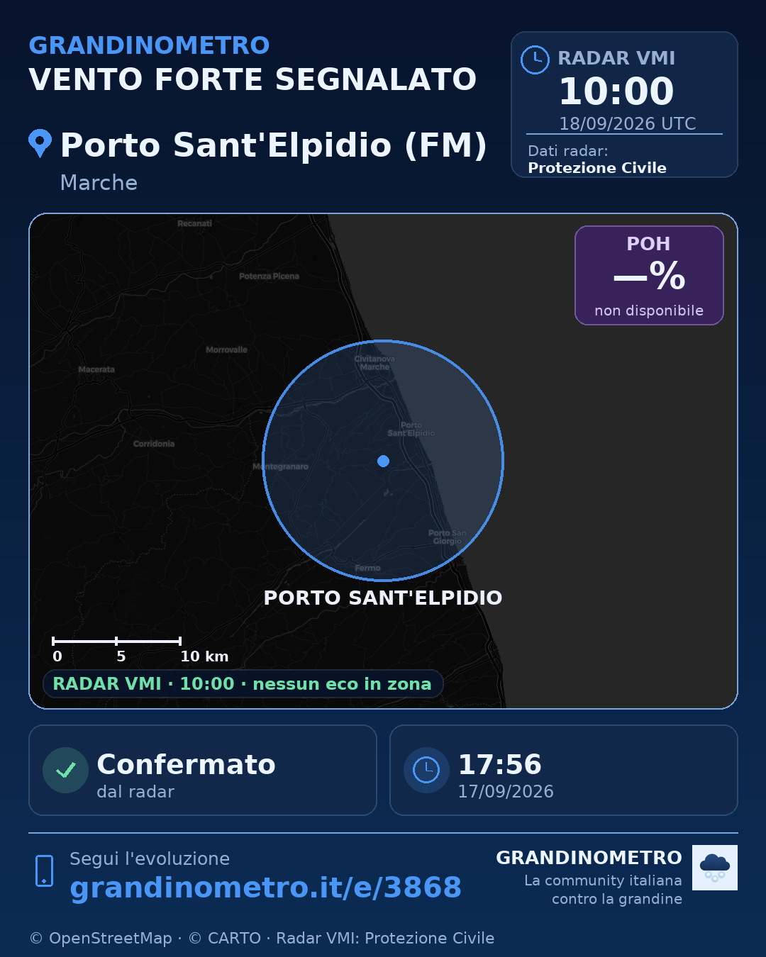 Mappa dell'evento: vento forte a Porto Sant'Elpidio (FM)