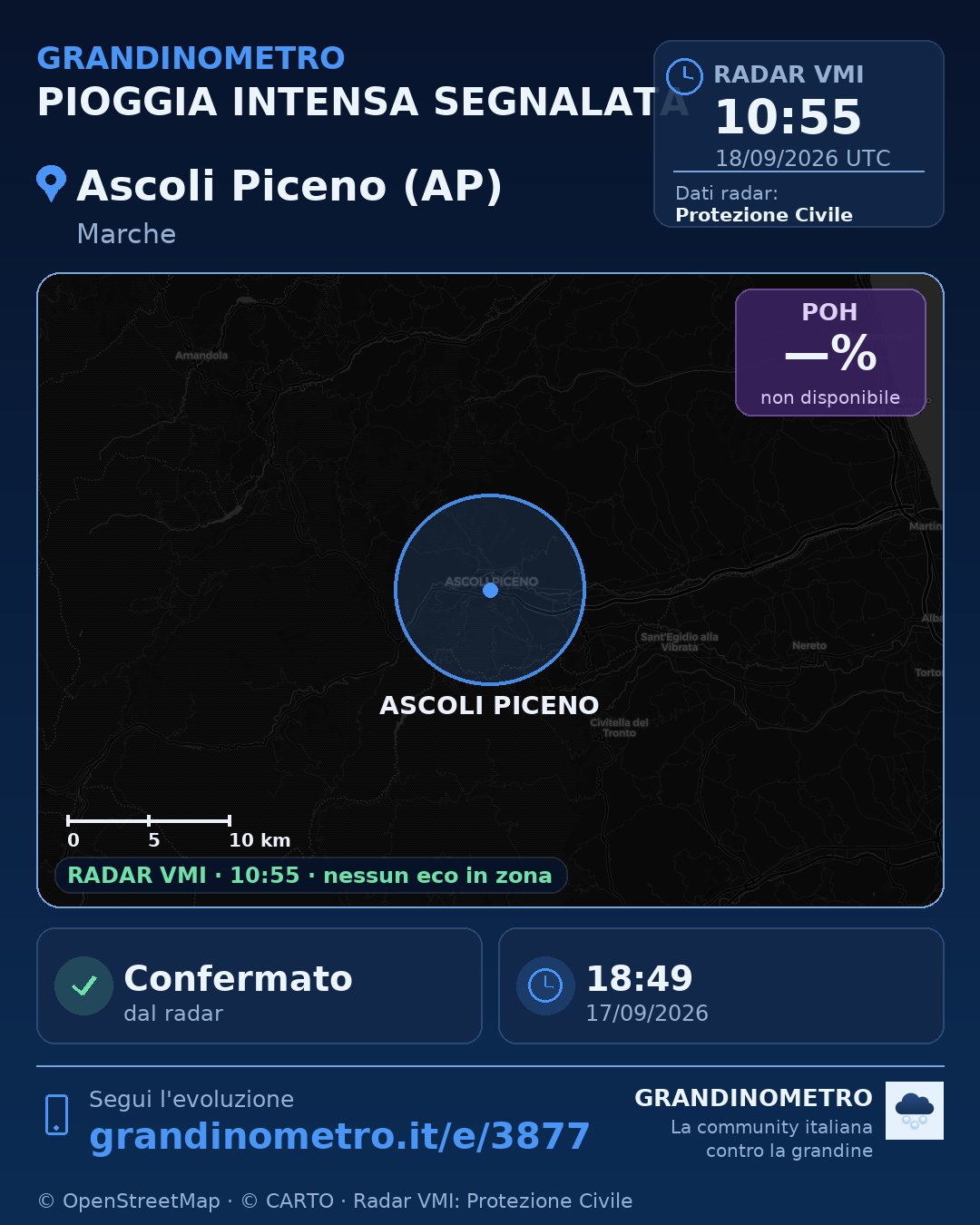 Mappa dell'evento: pioggia intensa ad Ascoli Piceno (AP)