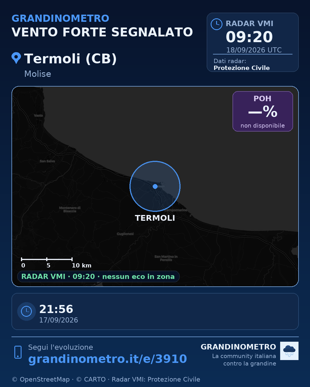 Mappa dell'evento: vento forte a Termoli (CB)