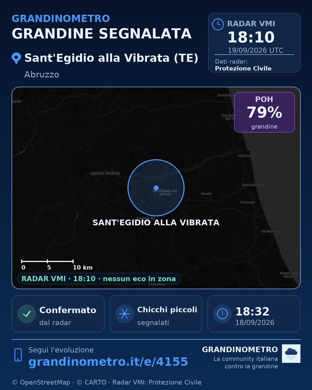 Mappa dell'evento: grandine a Sant'Egidio alla Vibrata (TE)
