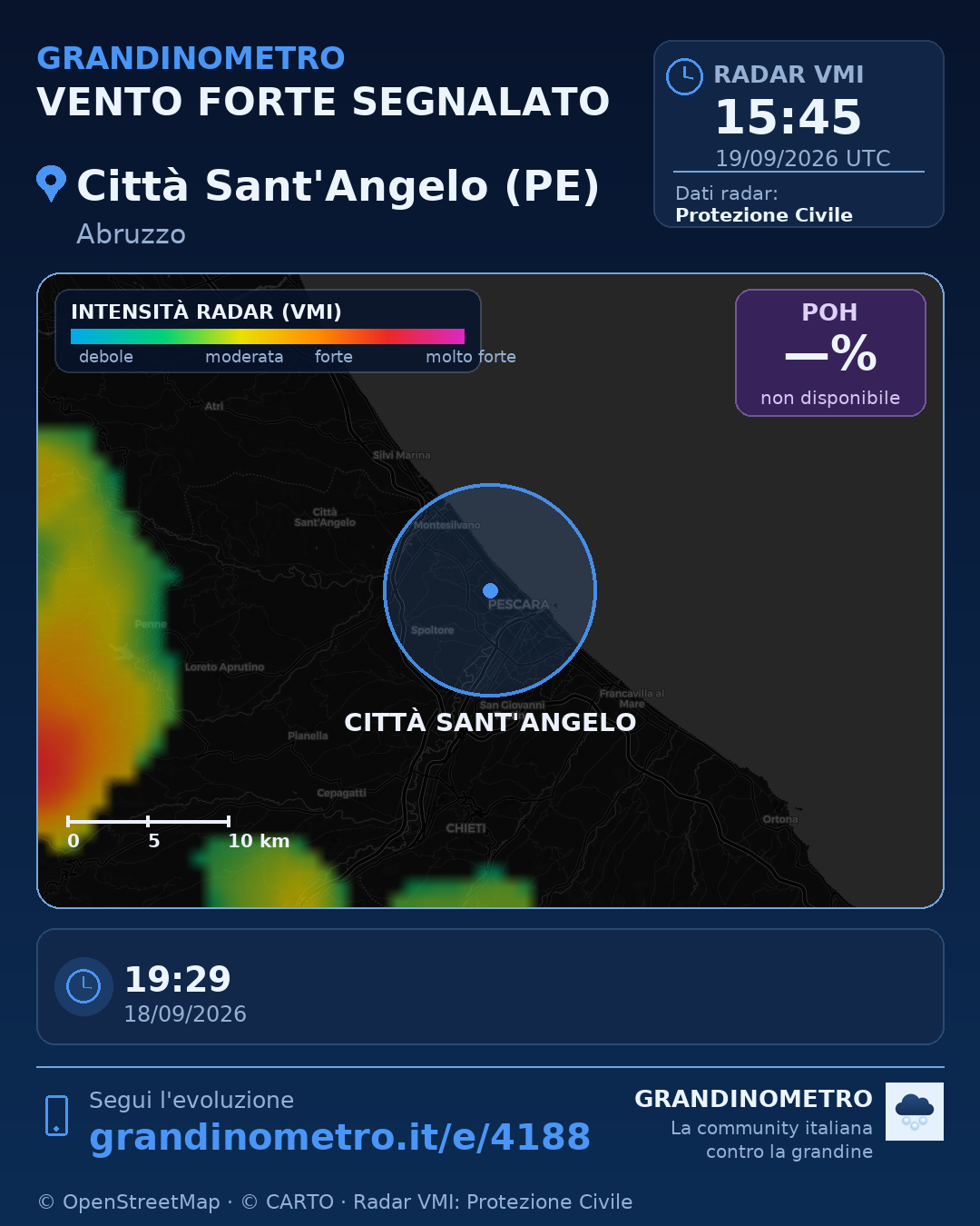 Mappa dell'evento: vento forte a Città Sant'Angelo (PE)