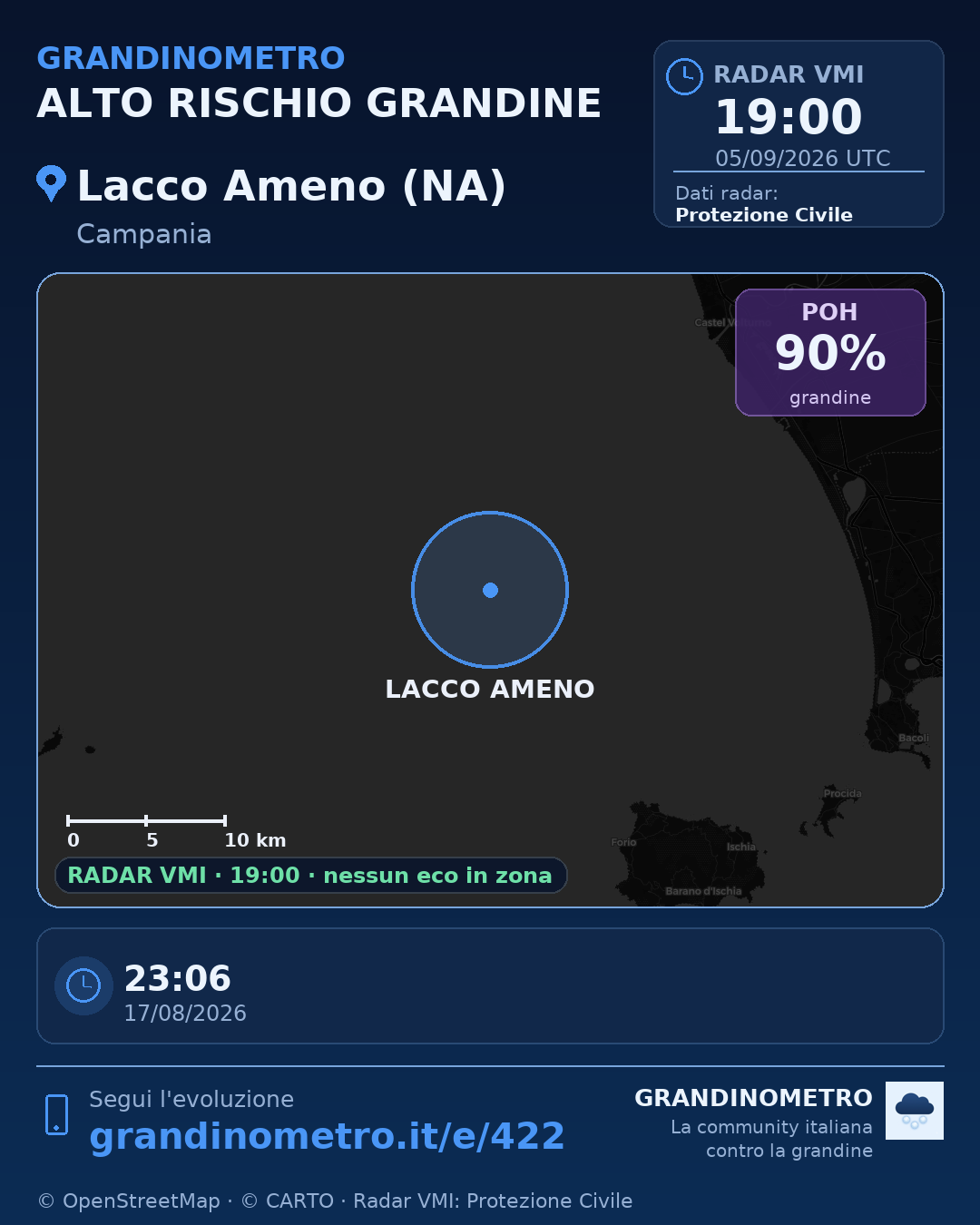 Mappa dell'evento: grandine a Lacco Ameno (NA)