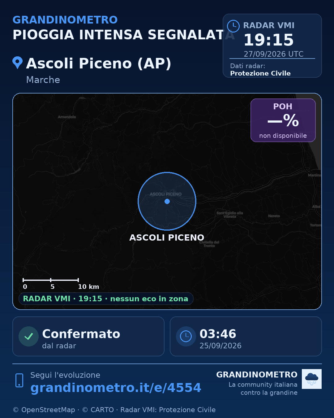 Mappa dell'evento: pioggia intensa ad Ascoli Piceno (AP)