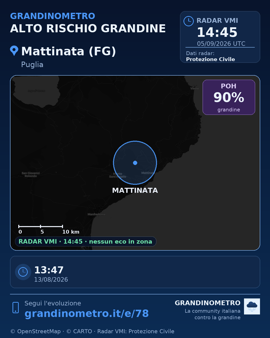 Mappa dell'evento: grandine a Mattinata (FG)