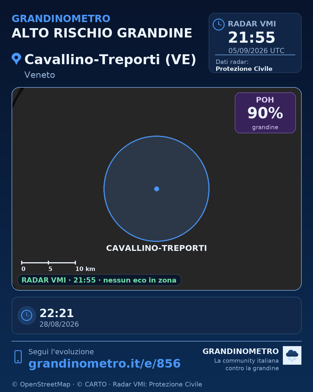 Mappa dell'evento: grandine a Cavallino-Treporti (VE)